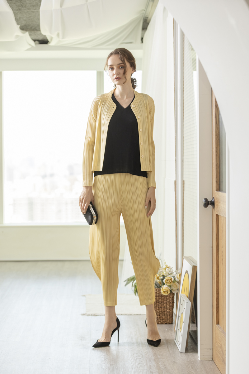 光霧藍繞縮口長褲