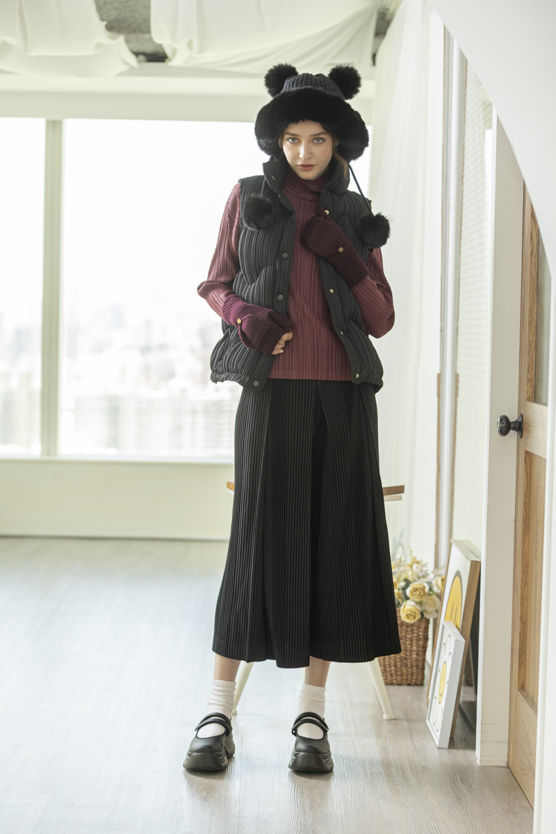 冬日水波高領背心