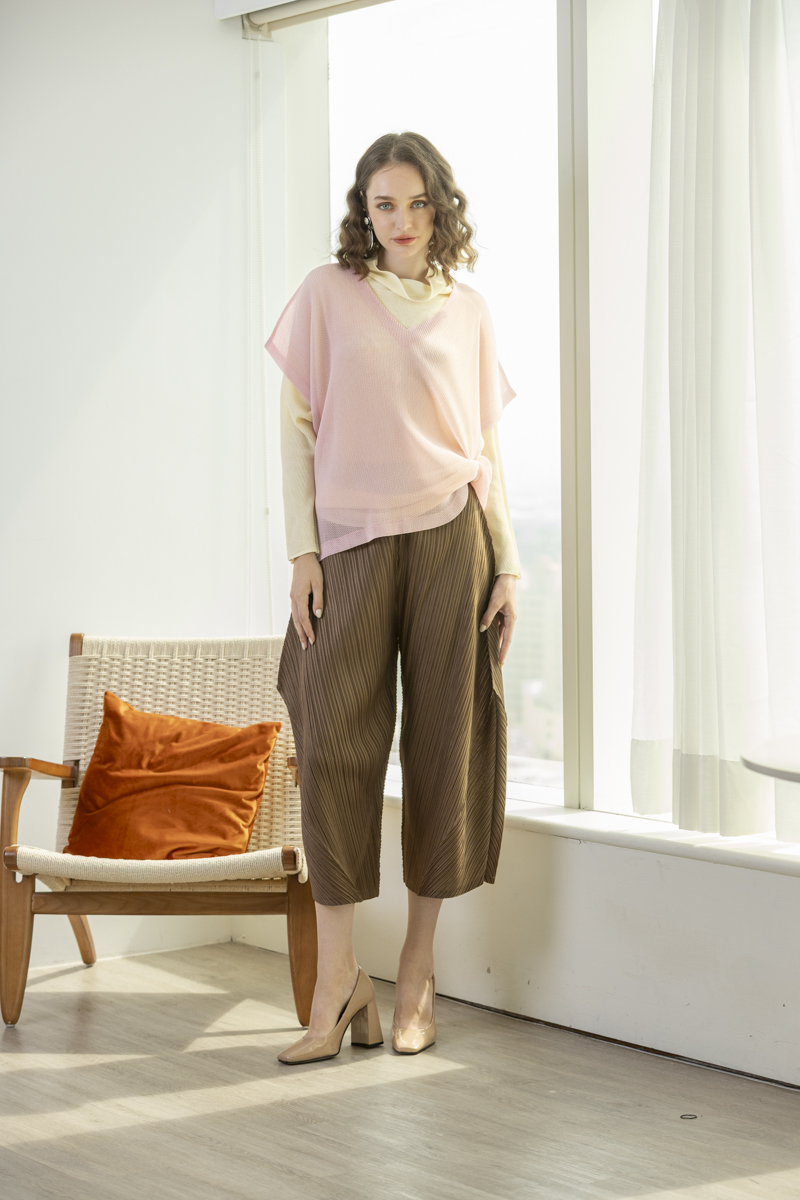 學院風網狀上衣